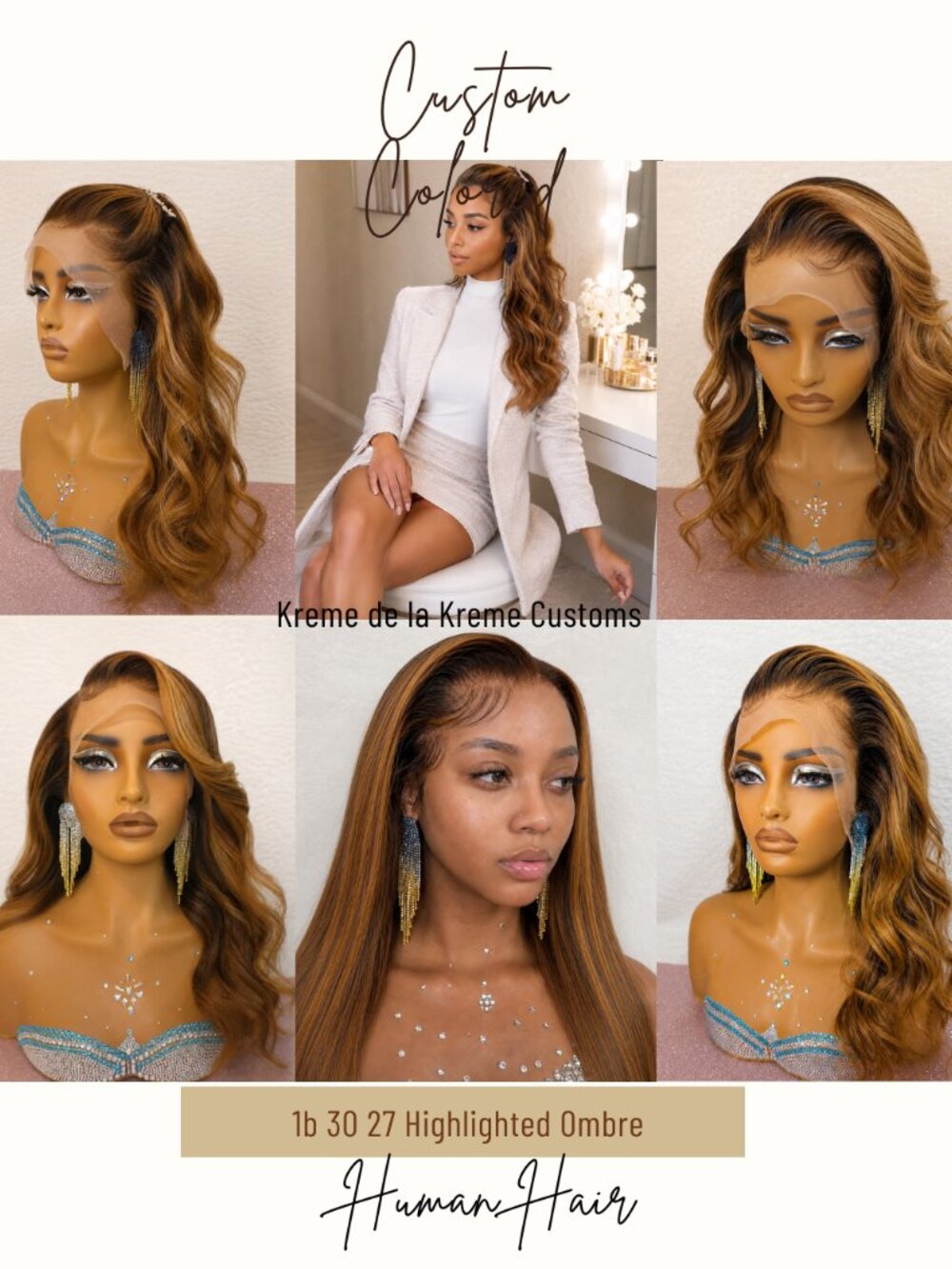 ✨18-20 Inch Ombre Dimensional Balayage Lace Wig 13x6 1b/30/27